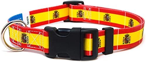 צווארון כלב ספרד | דגל ספרד | Slip-On Martingale | מיוצר ב- NJ, ארהב | לכלבים בינוניים | רוחב 3/4 אינץ